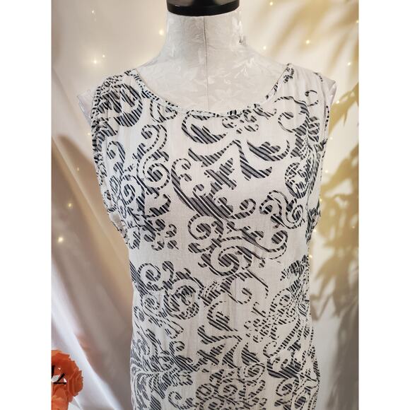 Alberto Makali Swirl Print Dip Dye Cotton Maxi Dress Size L Sleeveless Light - Picture 5 of 11
